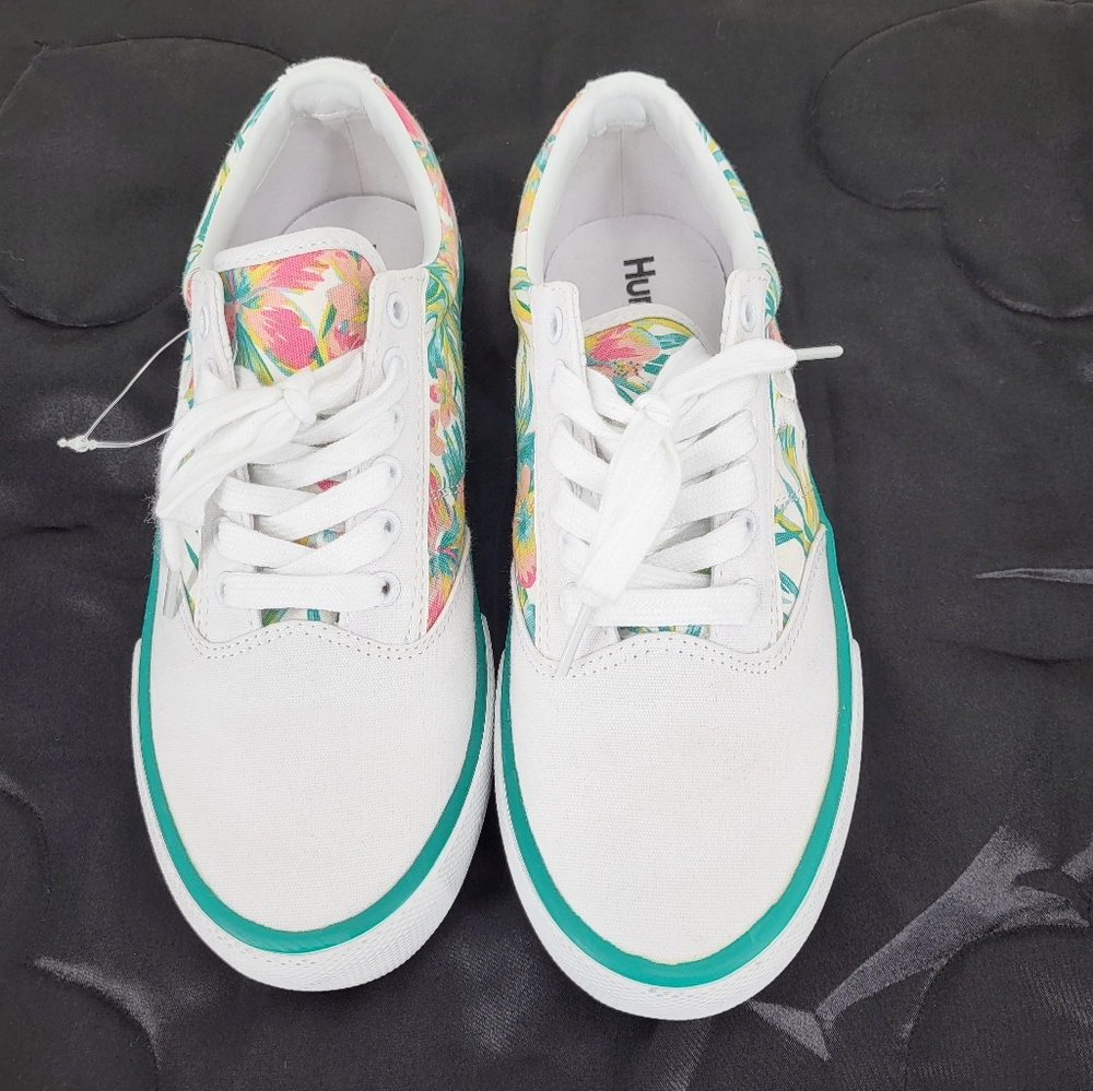 Hurley Kayo lace tropical floral print sneakers, shoes size 8 - Picture 7 of 8